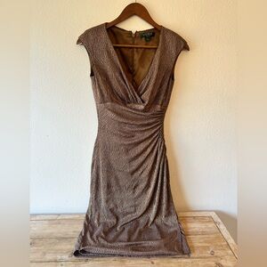 Lauren Ralph Lauren Metallic Gold Dress Size 2